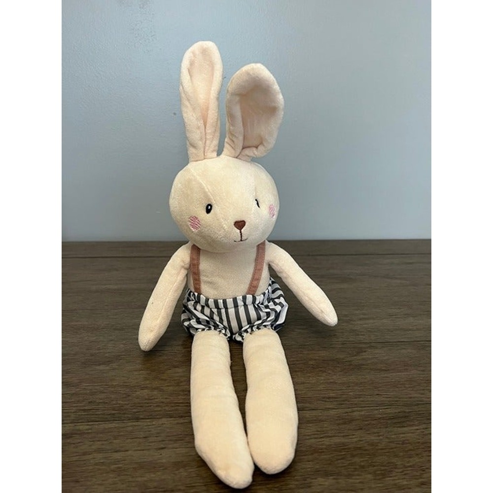 Spark Create Imagine Bunny Rabbit Stuffed Animal Striped Bloomers Plush Cream